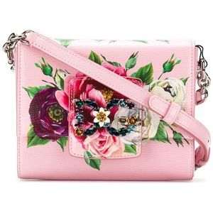 Dolce & Gabbana Floral Rhinestone Shoulder Bag